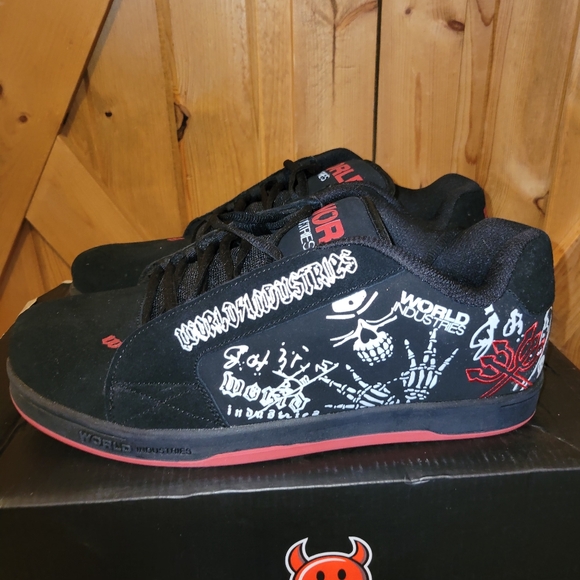 World Industries Skate Shoes Mens 11.5 Bones Skull Y2K Black F209666 Smith * - Picture 2 of 11